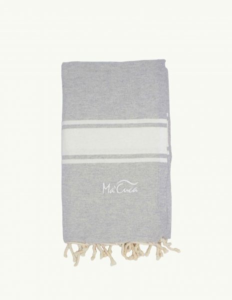 Toalla de playa Corfu 2x1m. — Color: Gris claro | Blanco