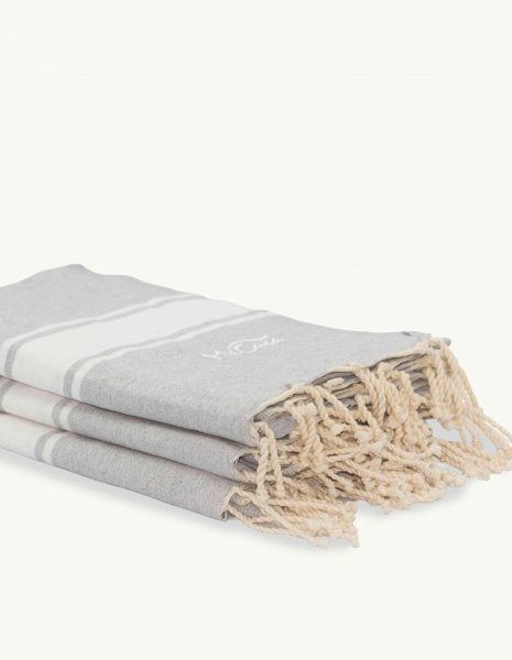 Toalla de playa Corfu 2x1m. — Color: Gris claro | Blanco