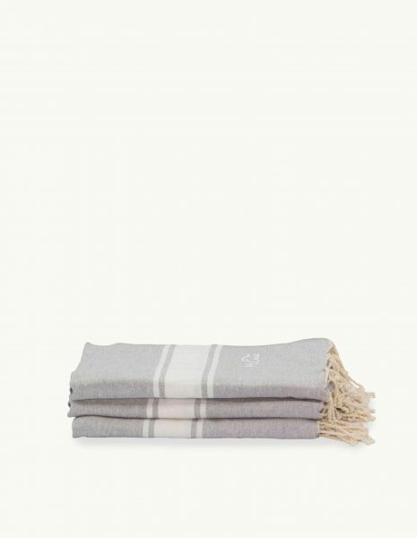 Toalla de playa Corfu 2x1m. — Color: Gris claro | Blanco