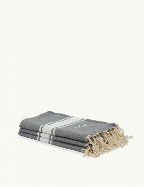 Toalla de playa Corfu 2x1m. — Color: Gris oscuro | Blanco