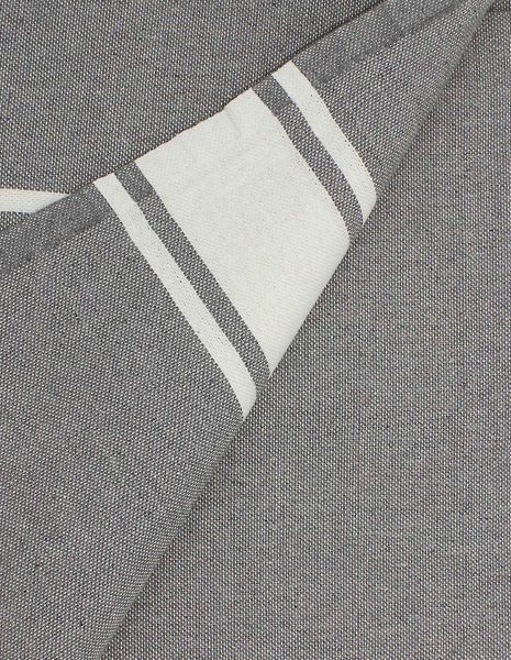 Toalla de playa Corfu 2x1m. — Color: Gris oscuro | Blanco