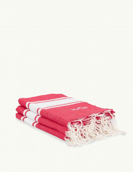Toalla de playa Corfu 2x1m. — Color: Rojo | Blanco