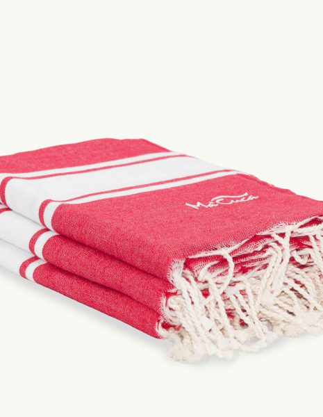 Toalla de playa Corfu 2x1m. — Color: Rojo | Blanco