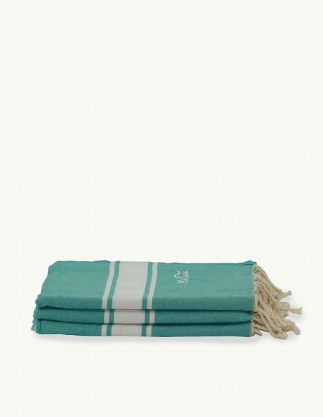 Toalla de playa Corfu 2x1m. — Color: Esmeralda | Blanco