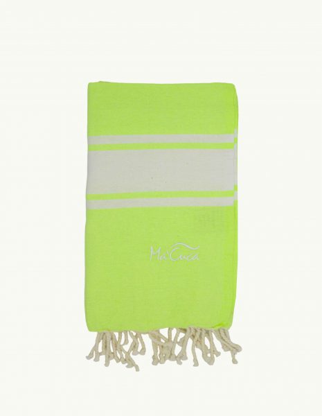 Toalla de playa Corfu 2x1m. — Color: Verde Fluor |Blanco