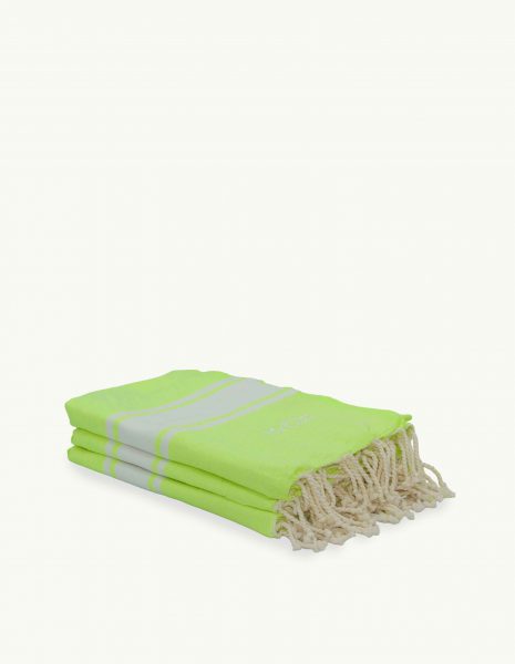 Toalla de playa Corfu 2x1m. — Color: Verde Fluor |Blanco