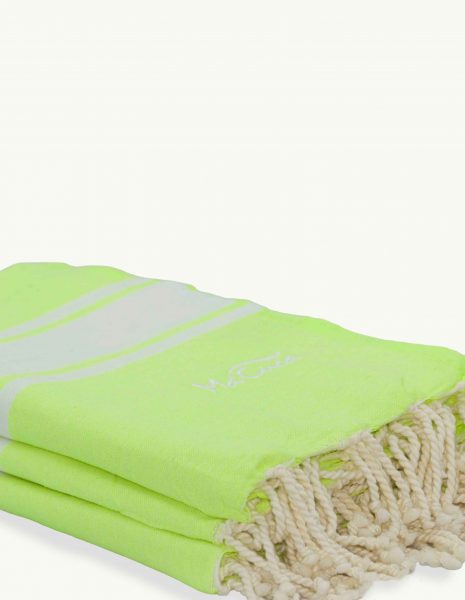 Toalla de playa Corfu 2x1m. — Color: Verde Fluor |Blanco