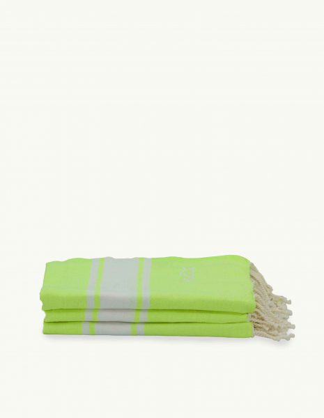Toalla de playa Corfu 2x1m. — Color: Verde Fluor |Blanco