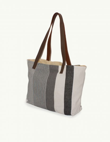 Bolso asa cuero Medina botón — Color: Negro | Gris