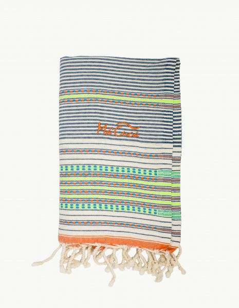 Toalla playa Berber 2x1m. — Color: Azul Petroleo|Naranja