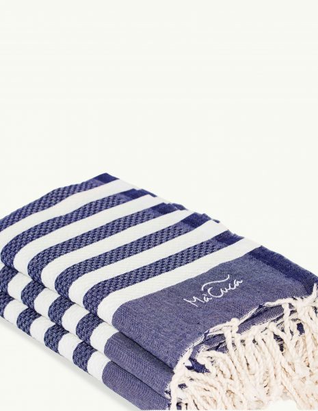 Toalla Marinera 2x1m. — Color: Azul marino | Blanco