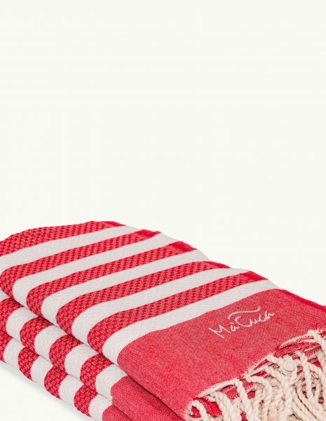 Toalla Marinera 2x1m. — Color: Rojo | Blanco