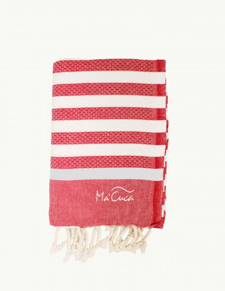 Toalla Marinera 2x1m. — Color: Rojo | Blanco