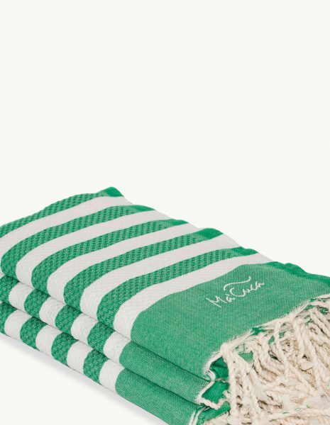 Toalla Marinera 2x1m. — Color: Verde | Blanco