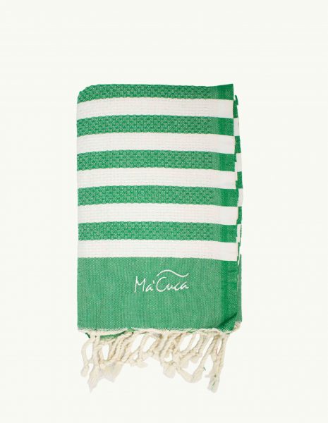 Toalla Marinera 2x1m. — Color: Verde | Blanco