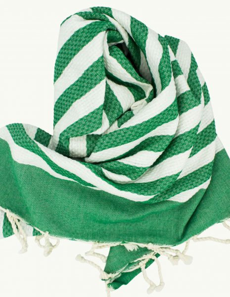 Toalla Marinera 2x1m. — Color: Verde | Blanco