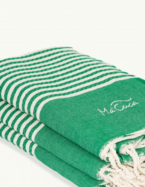 Toalla de playa Marinera 2x1m. — Color: Verde | Crudo