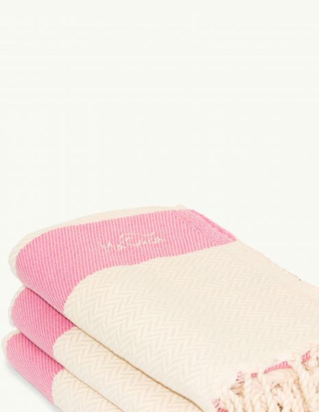 Fouta Oslo 2x1m. — Color: Crudo | Rosa