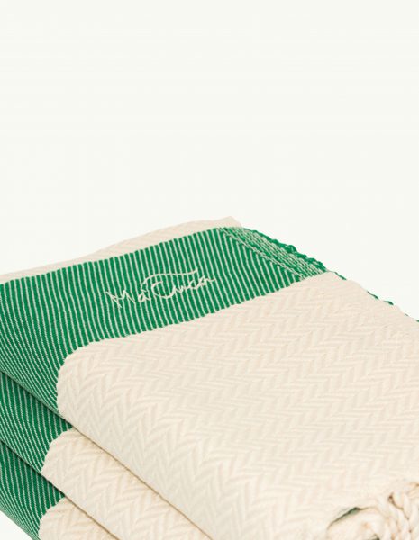 Fouta Oslo 2x1m. — Color: Crudo | Verde