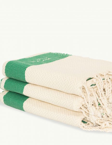 Fouta Oslo 2x1m. — Color: Crudo | Verde