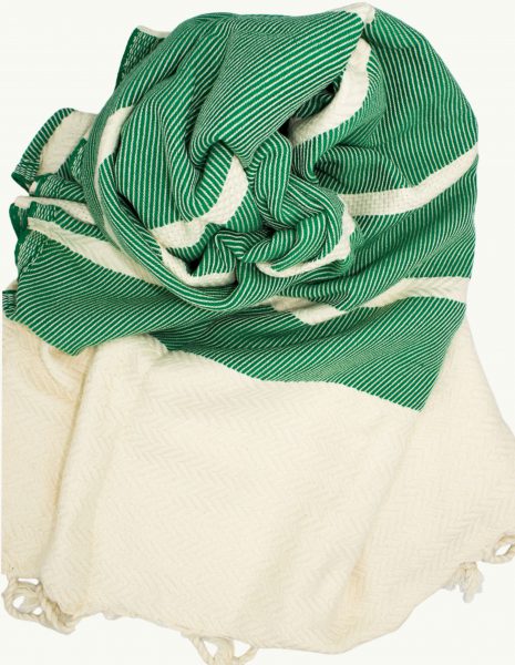 Fouta Oslo 2x1m. — Color: Crudo | Verde