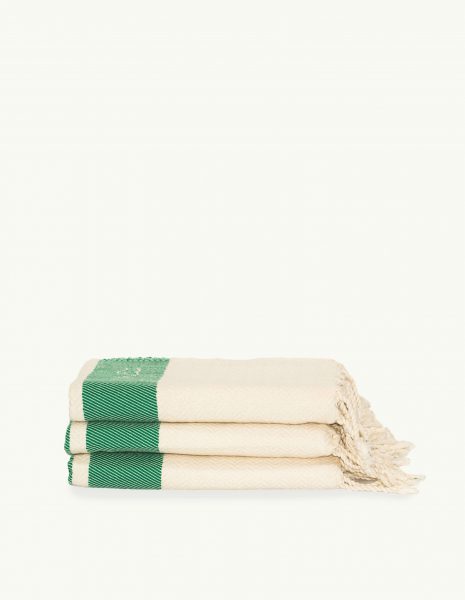 Fouta Oslo 2x1m. — Color: Crudo | Verde