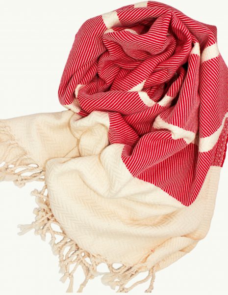 Fouta Oslo 2x1m. — Color: Crudo | Rojo