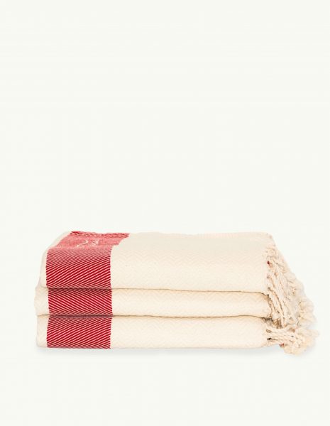 Fouta Oslo 2x1m. — Color: Crudo | Rojo