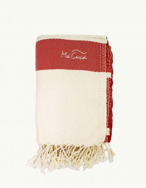 Fouta Oslo 2x1m. — Color: Crudo | Rojo