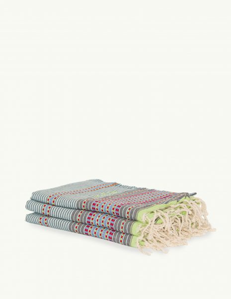 Toalla playa Berber 2x1m. — Color: Verde aguamarina| Rojo