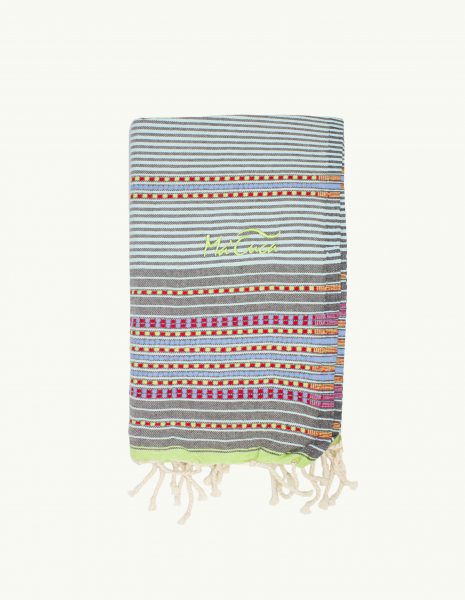 Toalla playa Berber 2x1m. — Color: Verde aguamarina| Rojo