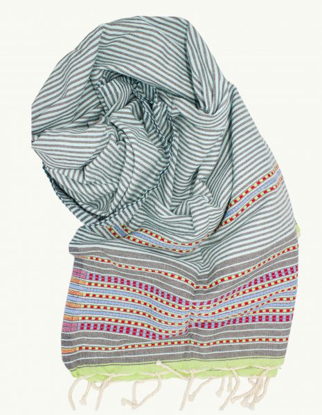 Toalla playa Berber 2x1m. — Color: Verde aguamarina| Rojo