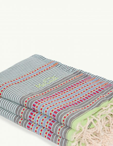 Toalla playa Berber 2x1m. — Color: Verde aguamarina| Rojo