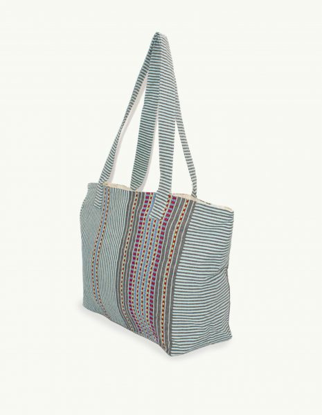 Bolso playa Berber cremallera — Color: Verde aguamarina| Rojo