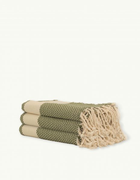 Fouta Oslo 2x1m. — Color: Kaki | Crudo