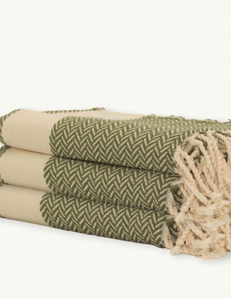 Fouta Oslo 2x1m. — Color: Kaki | Crudo