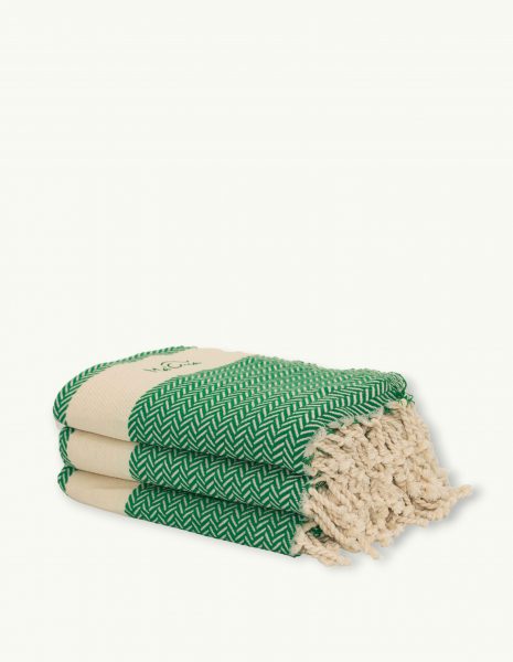 Fouta Oslo 2x1m. — Color: Verde | Crudo