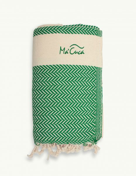 Fouta Oslo 2x1m. — Color: Verde | Crudo