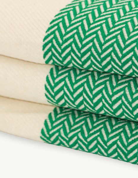Fouta Oslo 2x1m. — Color: Verde | Crudo