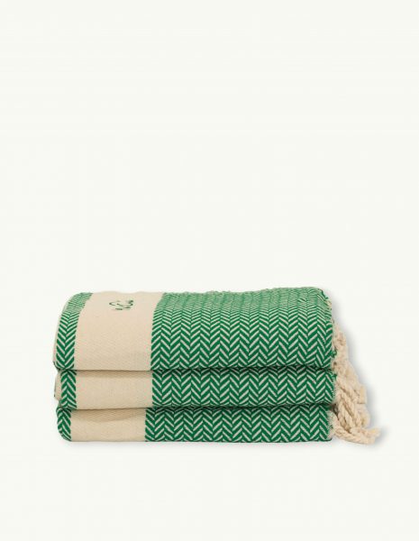 Fouta Oslo 2x1m. — Color: Verde | Crudo