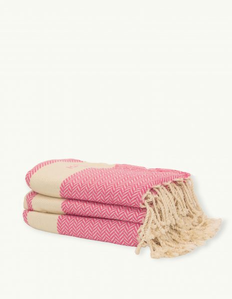 Fouta Oslo 2x1m. — Color: Rosa | Crudo