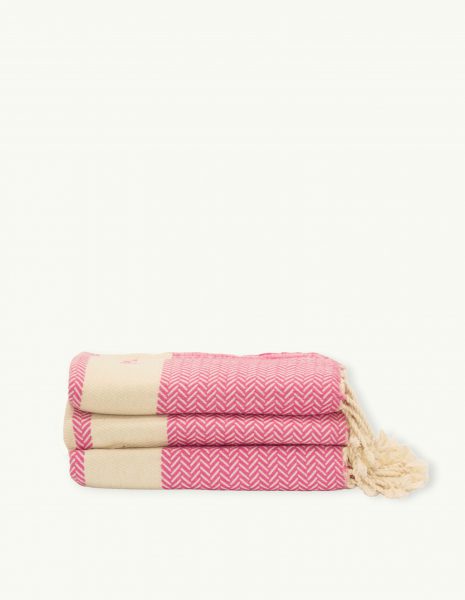 Fouta Oslo 2x1m. — Color: Rosa | Crudo