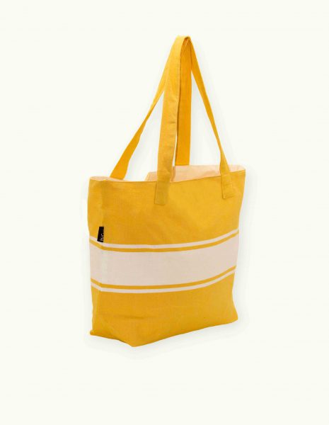 Bolso de playa Corfú botón — Color: Amarillo