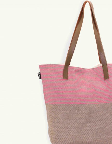 Bolso asa cuero Zante cremallera — Color: Taupe | Fucsia