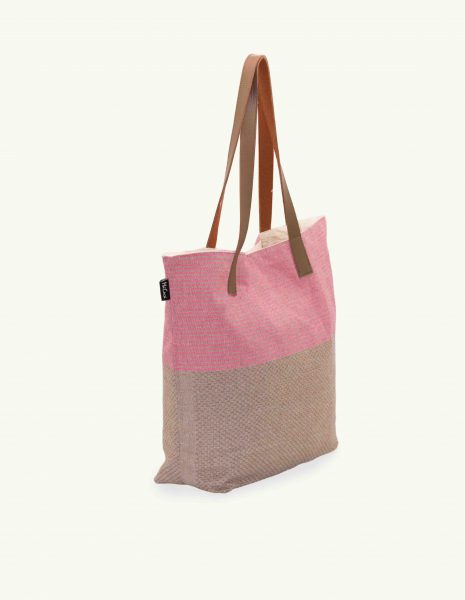 Bolso asa cuero Zante cremallera — Color: Taupe | Fucsia