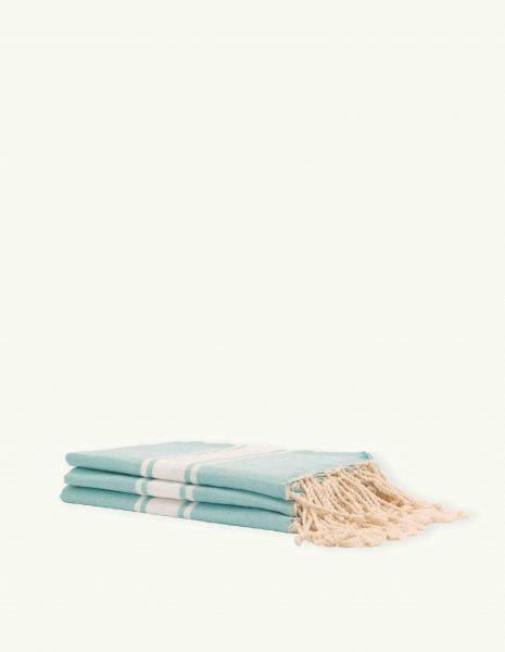 Toalla de playa Corfu 2x1m. — Color: Verde aguamarina | Blanco
