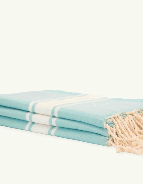 Toalla de playa Corfu 2x1m. — Color: Verde aguamarina | Blanco