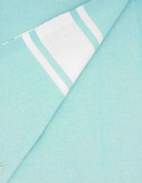 Toalla de playa Corfu 2x1m. — Color: Verde aguamarina | Blanco