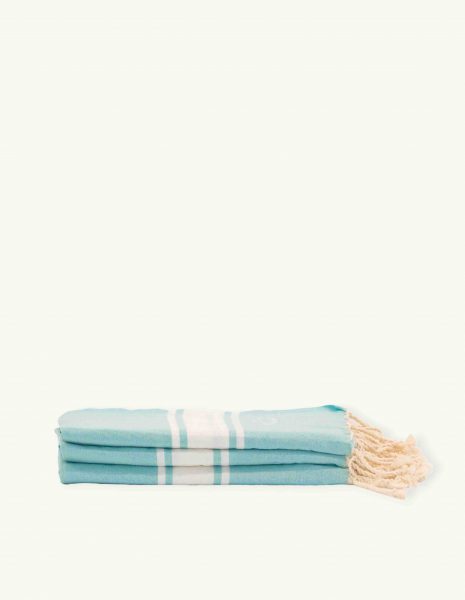 Toalla de playa Corfu 2x1m. — Color: Verde aguamarina | Blanco