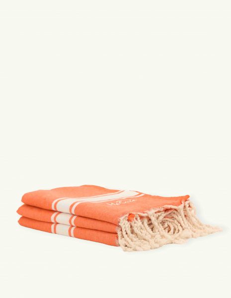 Toalla de playa Corfu 2x1m. — Color: Naranja | Blanco